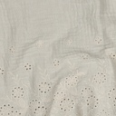 Double Gauze One-side Embroidery Border Natural