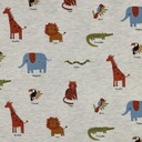 Jersey Melange Safari Animals Light Grey