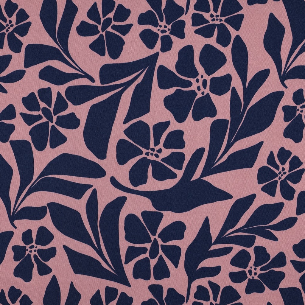 Rosella Stretch Marine Flowers Old Rose