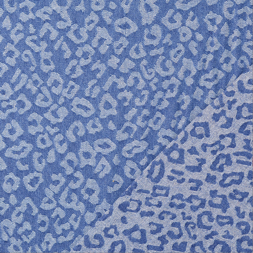 Jeans Jacquard Leopard mid Blue