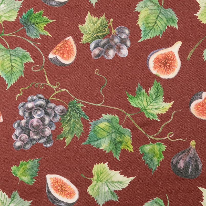 Cotton Digital Grapes & Figs Aubergine