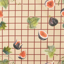 Cotton Digital Figs Check Beige/Aubergine