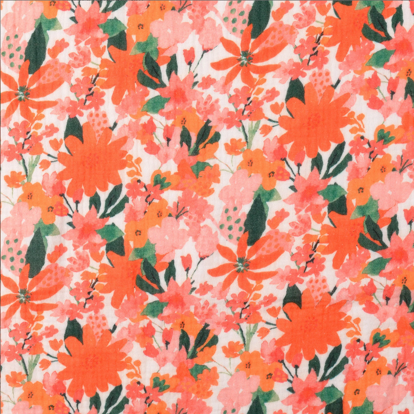 Double Gauze Digi. Summer Flower Pink