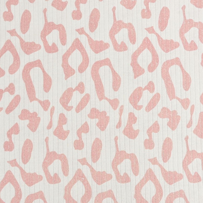 Ribjersey Leopard Rose