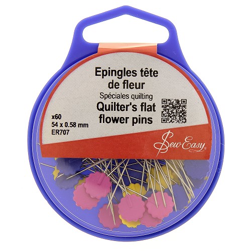 Quilters Bloemkopspelden plat 54mm - 60st per doosje