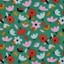 Jennifer Bouron Organic Poplin Flowers - Green