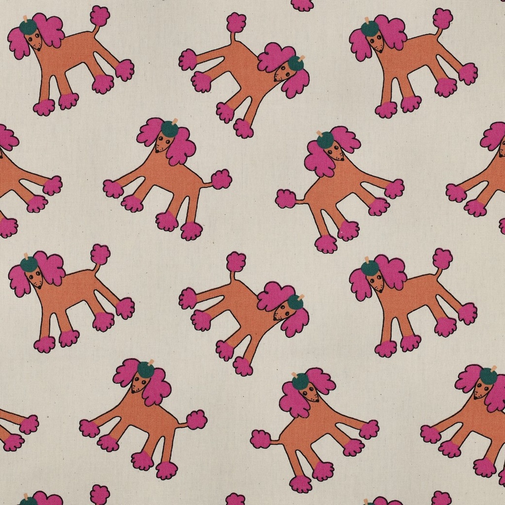 Jennifer Bouron Organic Poplin Dogs - Natural/Pink