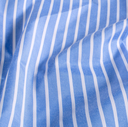 Polye./Katoen Strepen 1 cm. Hemelsblauw