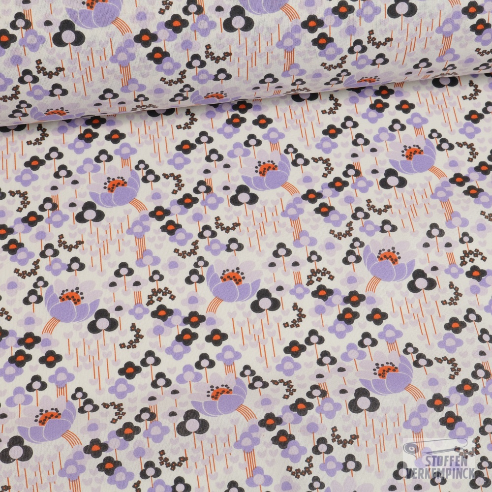 Katoen Cretonne Clodettes Violet