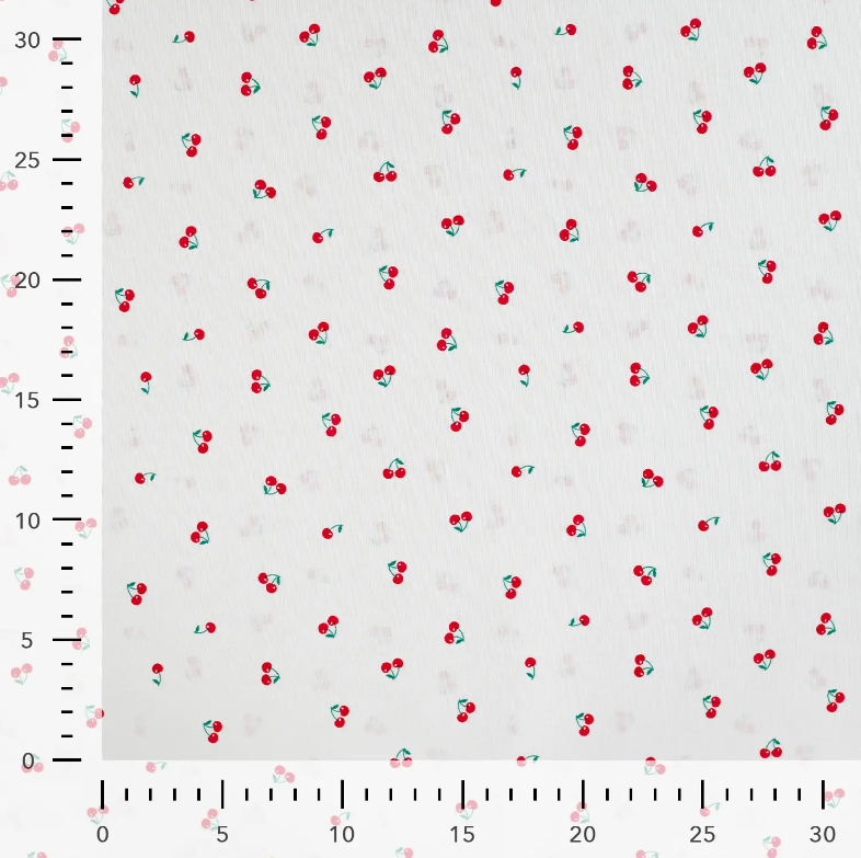 Poplin Print Mini Cherries Off White