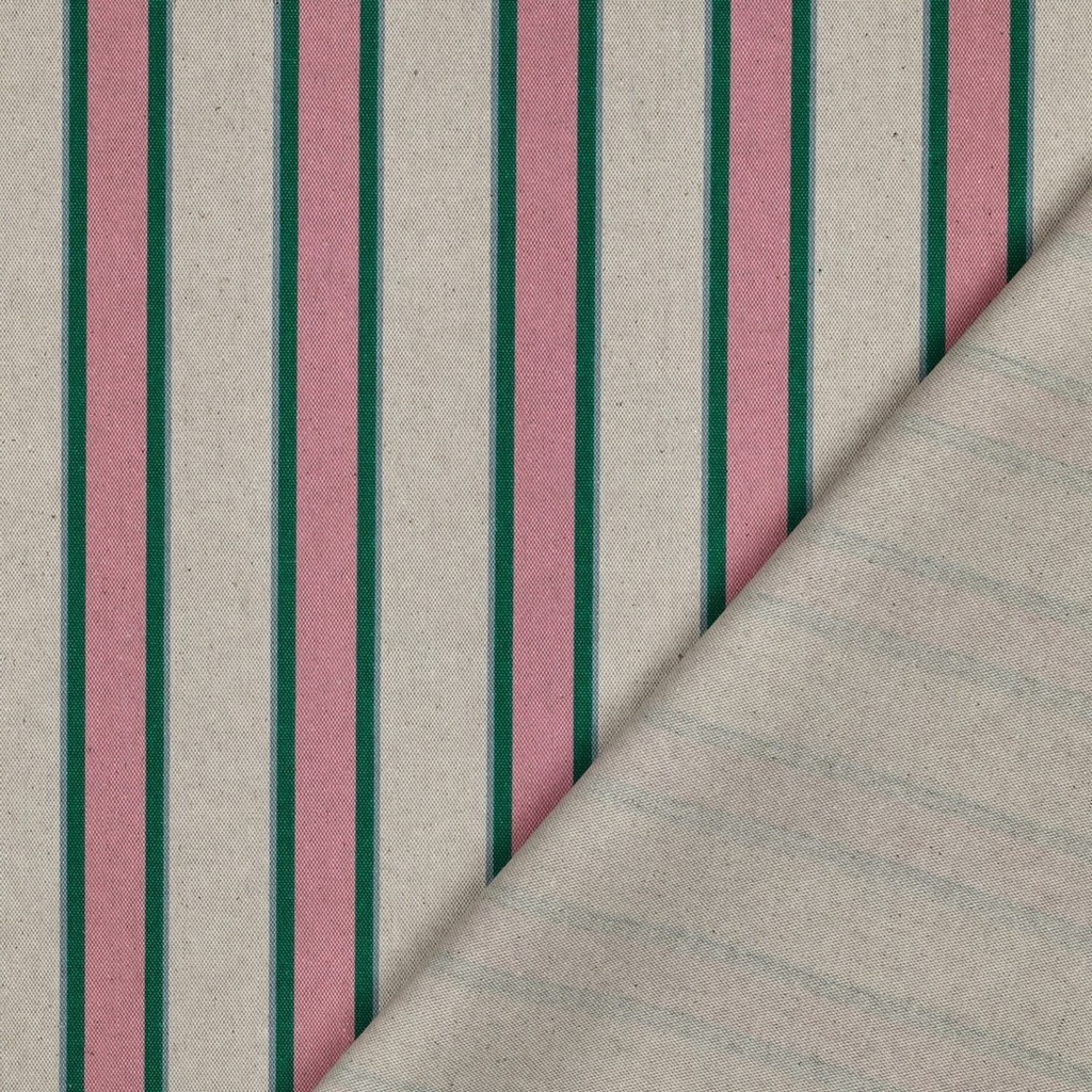 Canvas Linen Look Stripes Pink