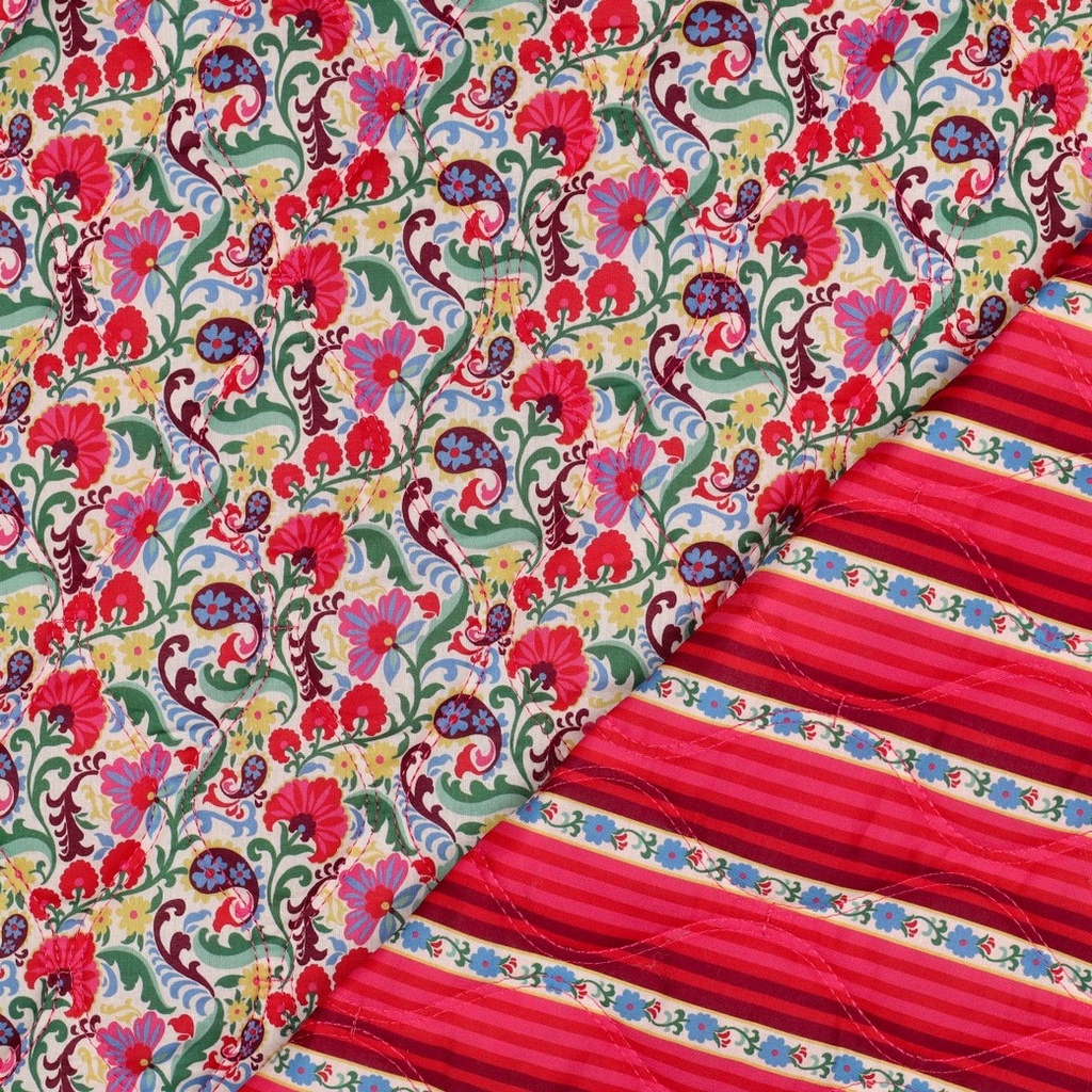 Matelassé Cotton Voile Digital Retro Flowers Ecru