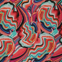 Dubbeljersey Roma Colourfull Ripples Red