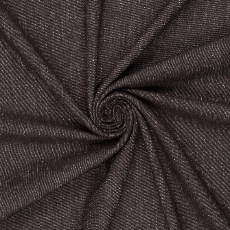 Stretch Denim Linen Dark Brown