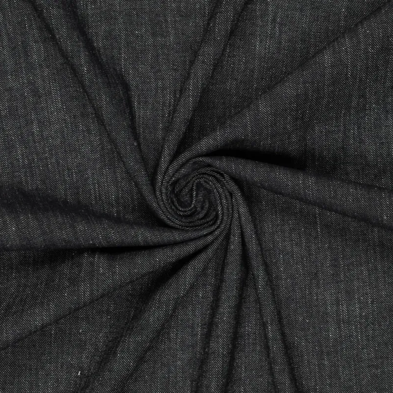 Stretch Denim Linen Black