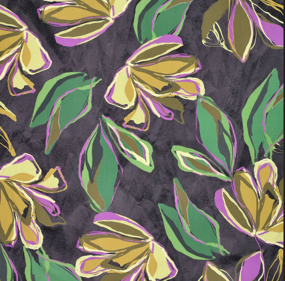 Viscose Stretch Tulip Lines Grey