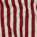 Coated Canvas Linen Look 15 mm. Stripes Dark Red