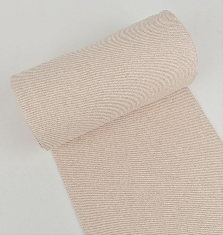 Boordstof Rib Beige Melange