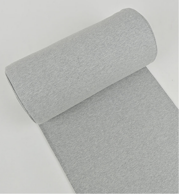 Boordstof Rib Light Grey Melange