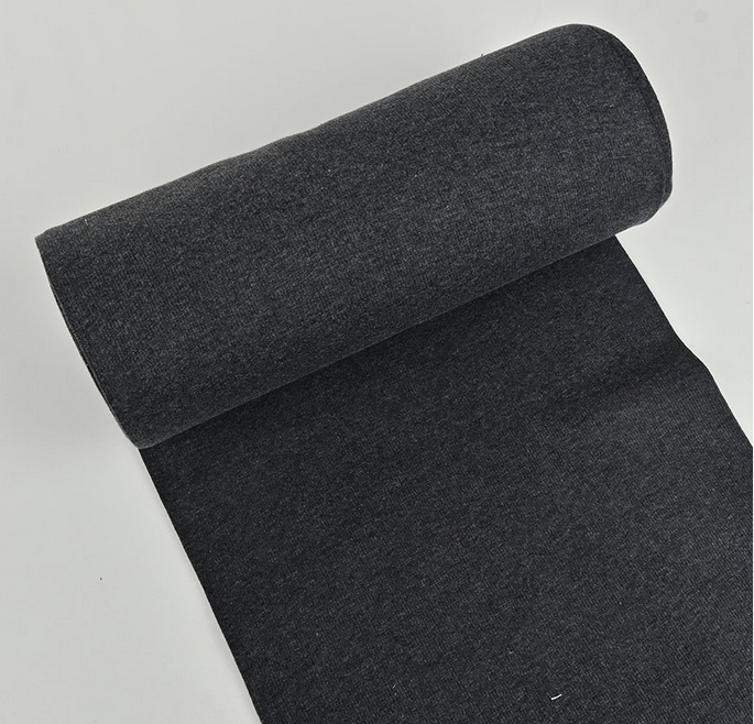 Boordstof Rib Dark Grey Melange