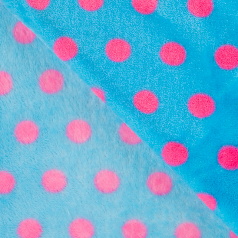Wellness Fleece Pink Dots - Aqua