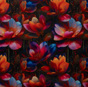 Alpenfleece Digital Flowers Orange