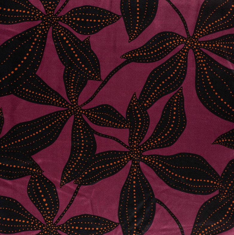Viscose Satin Flower Wine
