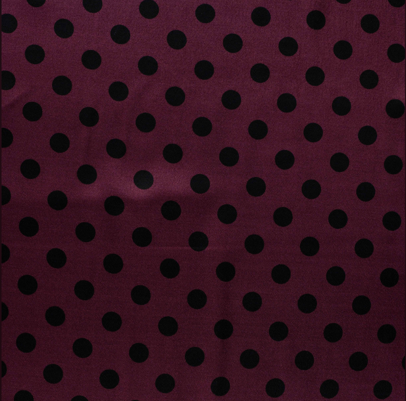 Viscose Satin Dots Wine
