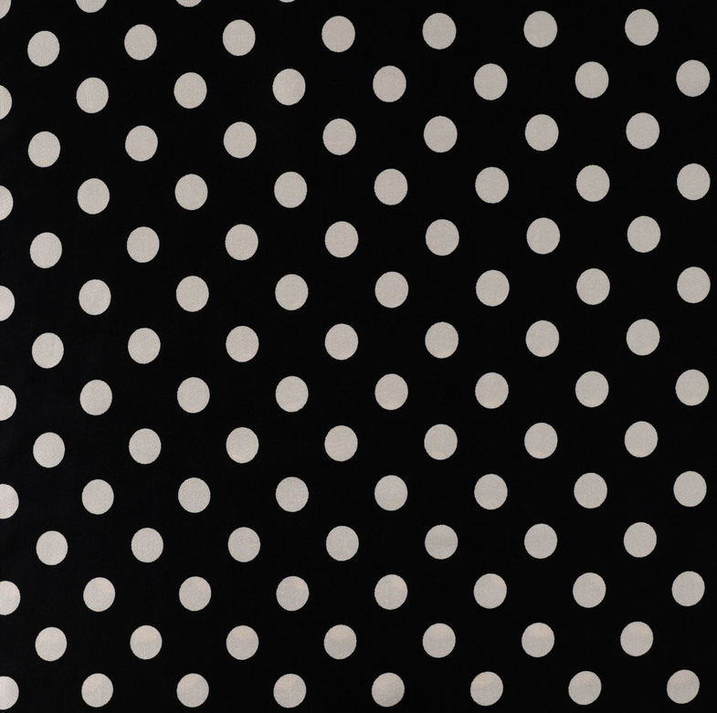 Viscose Satin Dots Black