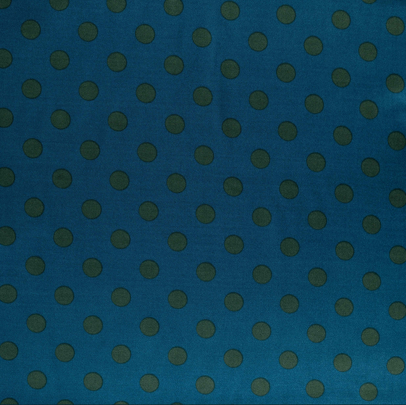 Viscose Satin Dots Blue