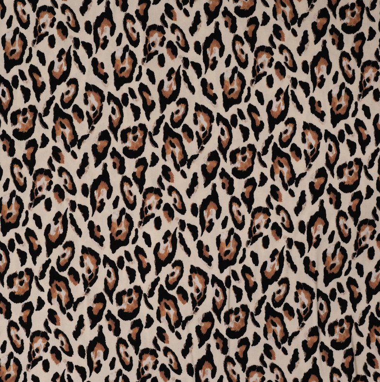 Viscose Twill Print Leopard Sand