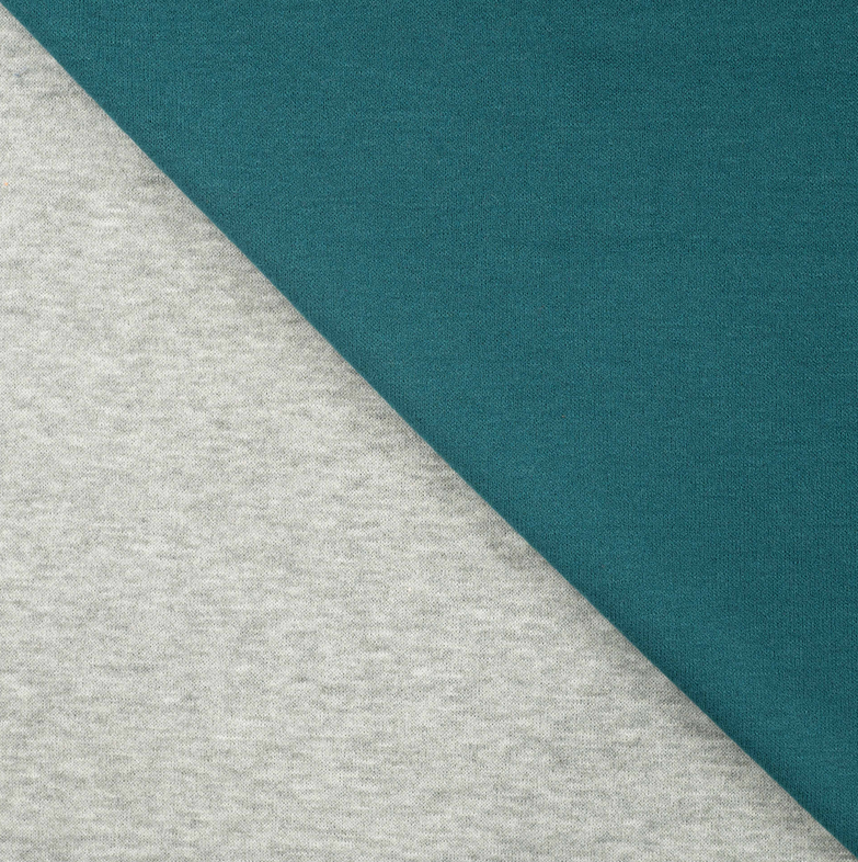Jersey Double Face Light Grey/Petrol