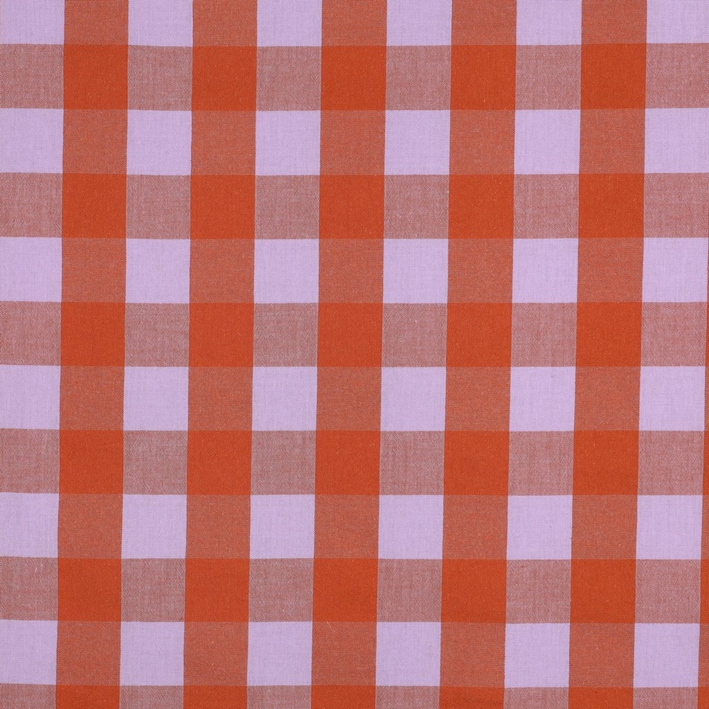 Cotton YD Checks Lilac/Orange
