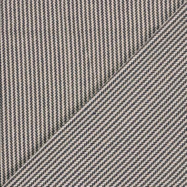 Mantelstof Jacquard Visgraat Navy