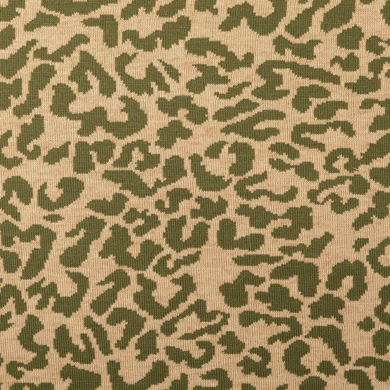 Jersey Jacquard Leo Olive Green