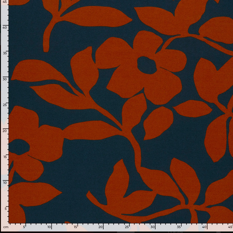 Ponti di Roma Special Flower Navy/Dark Orange