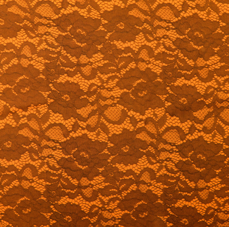 Viscose Satin Laceprint Orange
