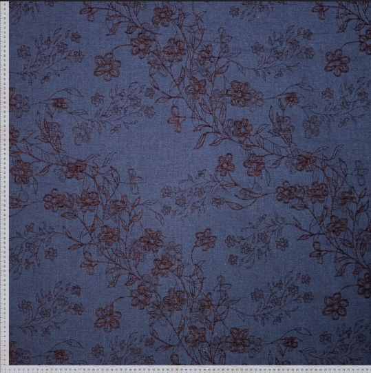 Jeans Jacquard / Chenille Blue-Bordeaux