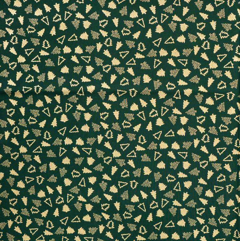 Katoen Kerst Foil Christmas Tree Green