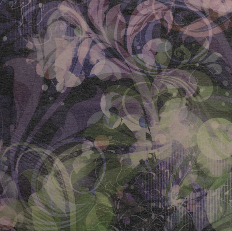 Jersey Print Whil of Flowers Dusty Lilac/Green
