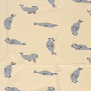 French Terry Brushed Digital Zeehond - Beige