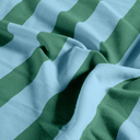 French Terry Vertical Stripe Light Blue/Green