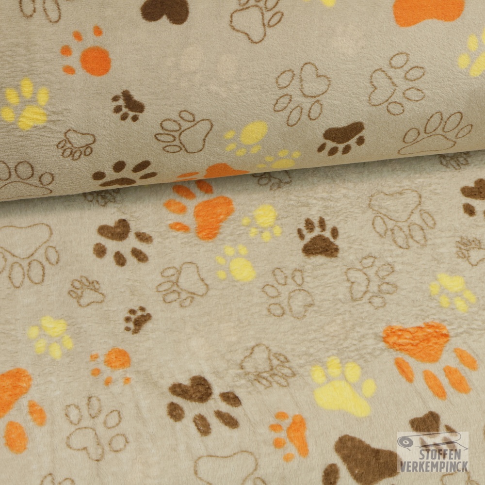 Wellnessfleece Print Paws - Beige