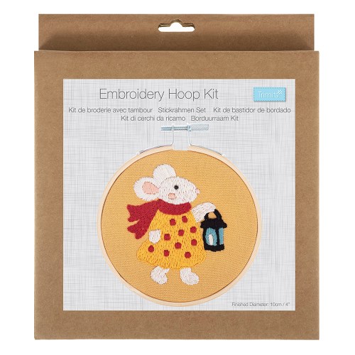 Borduurkit 15cm met borduurring - Miss Mouse
