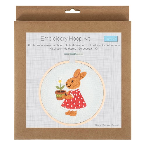 Borduurkit 15cm met borduurring - Konijn