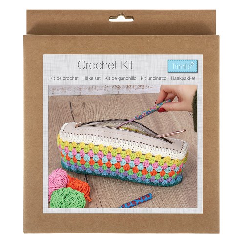 Haakpakket Etui met rits Granny stripe 