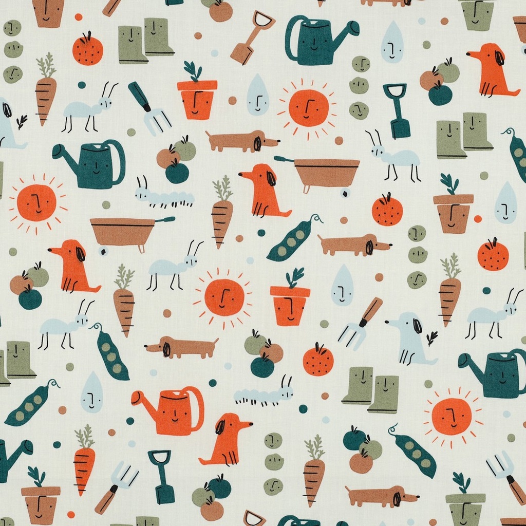 Fine Poplin Gardening Off White