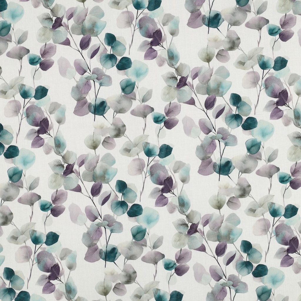 Fine Poplin Digital Eucalyptus White