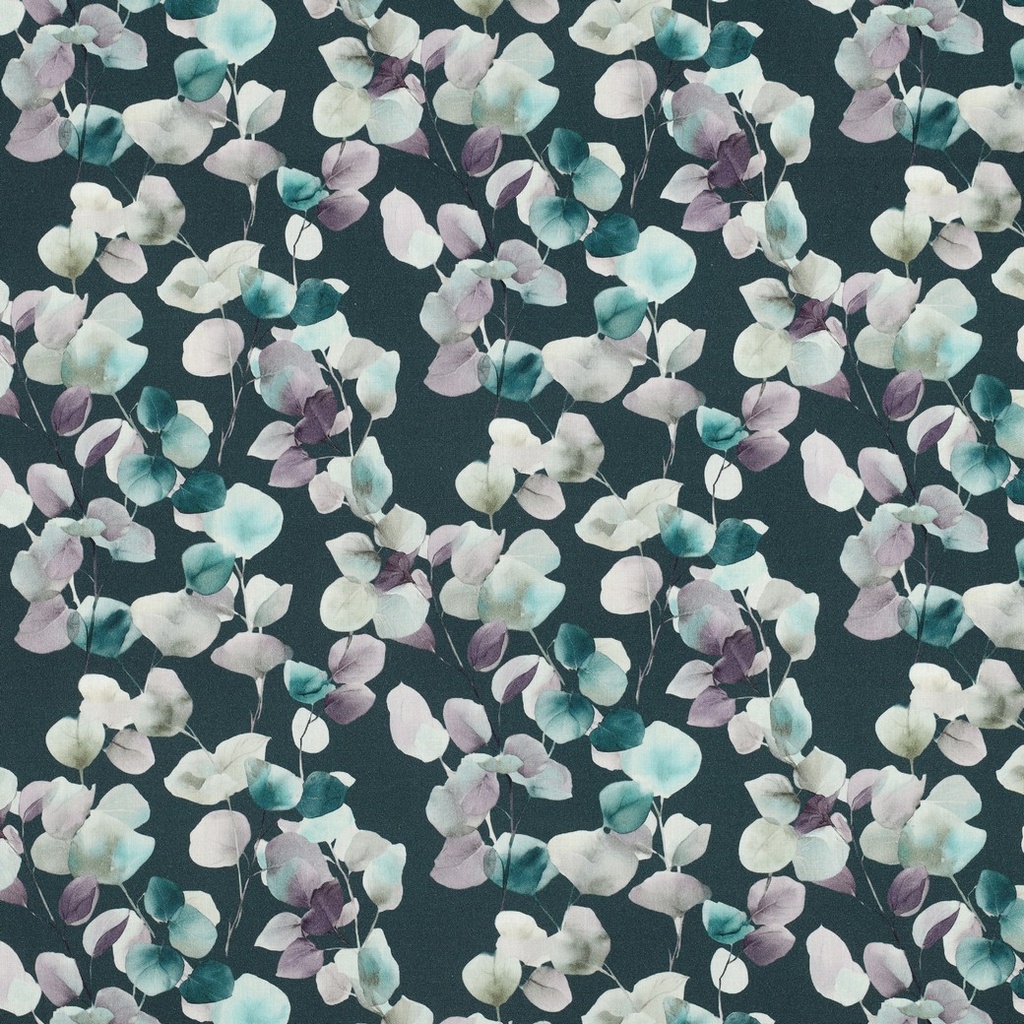 Fine Poplin Digital Eucalyptus Petrol