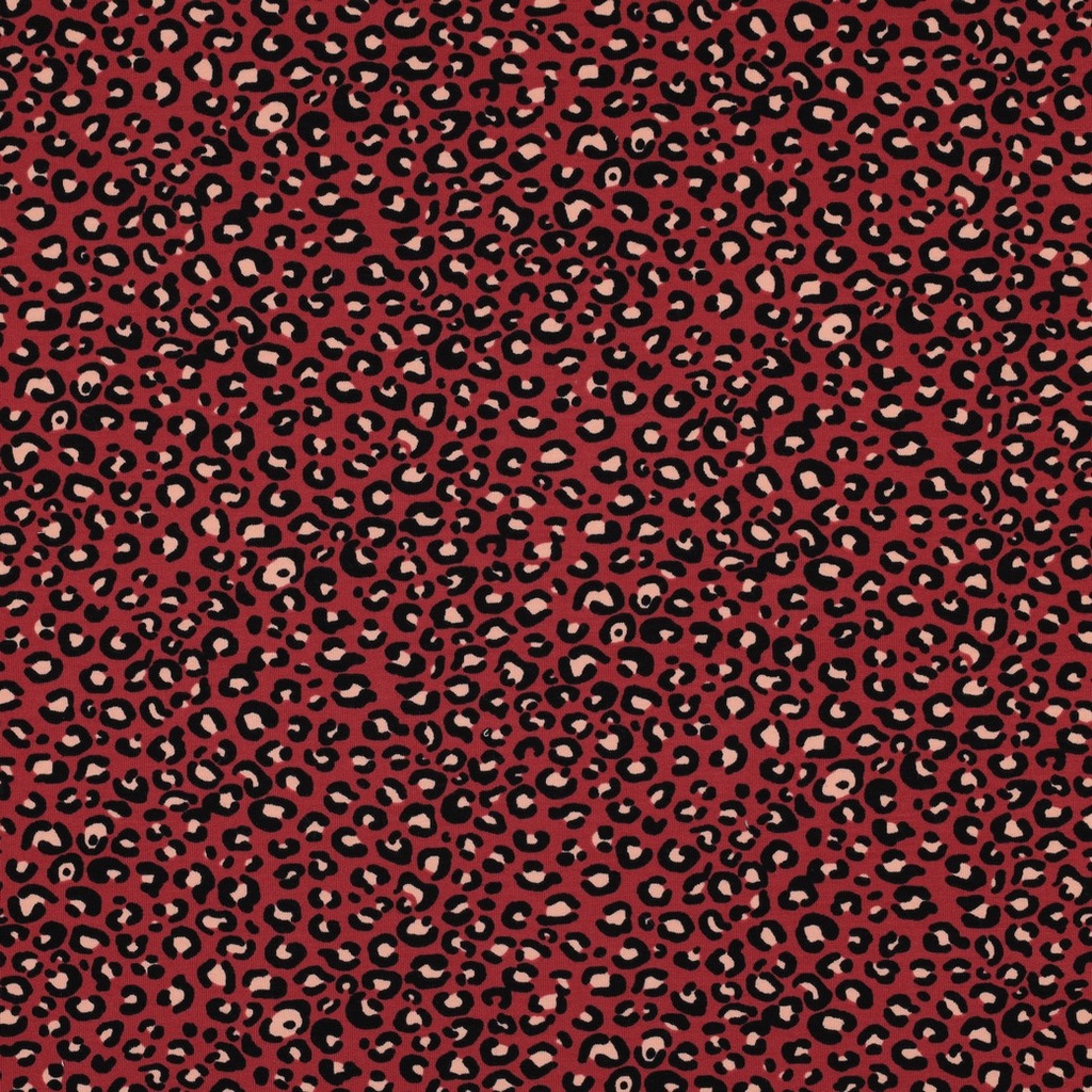 French Terry Animal Skin Burgundy